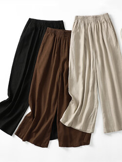 กางเกงผ้าลินิน กางเกงผ้าลินินหญิง กางเกงผ้าลินิน เอว ยางยืด