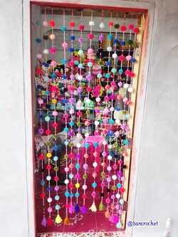 Bancrochet ม่านประตูโครเชต์ มู่ลี่ฉากกันห้อง crochet door hanging หลากสี 75*160 cm