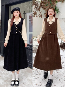 เดรสสาวอวบ มีไซส์ L-4XLอกเสื้อ 38-47 นิ้ว ใส่ได้ทั้งสาวหุ่นดีน่ารักจนถึงสาวอวบพลัสไซส์ จัดส่งฟรี! ทักแชทสั่งซื้อ