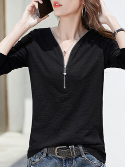 เสื้อยืดสีดำ แฟชั่น เสื้อยืด T-shirt สีดำ สวมใส่สบาย ไม่ร้อน