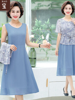 เดรสวัยผู้ใหญ่40-60ปีเดรสคุณแม่ Yi Shi Bao