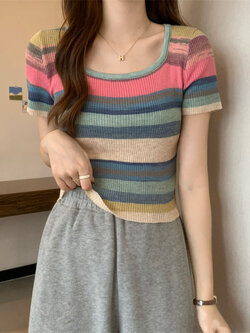 เสื้อผ้าวัยรุ่นเกาหลี เสื้อยืดวัยรุ่นผู้หญิง มีขนาด S M L XL