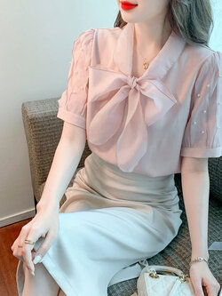 เสื้อลูกไม้ แขนสั้น