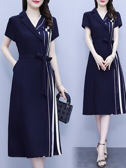 เดรสแขนสั้น มีไซส์ L-5XLอก 38-48 นิ้ว ใส่ได้ทั้งสาวหุ่นดีน่ารักจนถึงสาวอวบพลัสไซส์