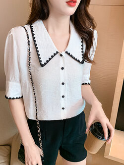 เสื้อลูกไม้ แขนสั้น