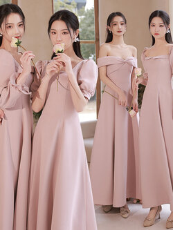 ชุดเพื่อนเจ้าสาวสีชมพู ชุดเพื่อนเจ้าสาว ชุดไปงานแต่งงาน