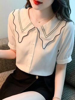 เสื้อลูกไม้ แขนสั้น