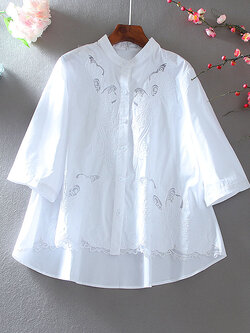 เสื้อลินิน เสื้อผ้าฝ้ายลินิน เสื้อเชิ้ตผ้าลินิน ปักลายสวยๆด้วยด้าย สไตล์VINTAGE BY Dreamroom