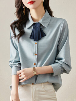 เสื้อเชิ้ตผู้หญิงแขนยาว เสื้อเชิ้ตผู้หญิงใส่ทํางาน 390 บาทต่อชิ้น ฟรีค่าจัดส่ง