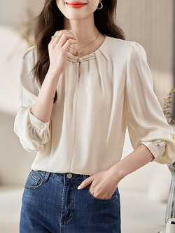 เสื้อเชิ้ตผู้หญิงแขนยาว เสื้อเชิ้ตผู้หญิงใส่ทํางาน 390 บาทต่อชิ้น ฟรีค่าจัดส่ง