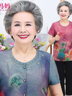 เสื้อคุณยาย เสื้อผู้วัยอายุ60-70ปี เสื้ออาม่า เสื้อผู้สูงอายุ