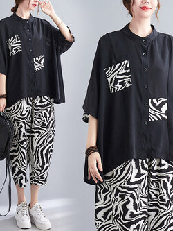 เสื้อทีเชิ้ตคนอ้วนผู้หญิงสไตล์คอตตอนลินินมีไซต์อก 47-48 นิ้ว