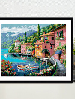 ชุดปักครอสติช รูปบ้าน สอบถามขนาดและสั่งซื้อได้ที่ LINE