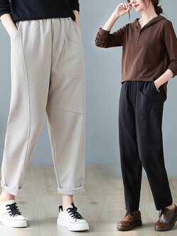 กางเกงผ้าลินิน กางเกงผ้าลินินหญิง กางเกงผ้าลินิน เอว ยางยืด