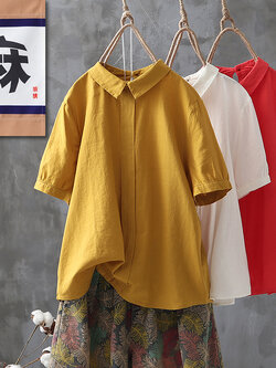 เสื้อเชิ้ตผ้าฝ้ายลินิน ขายเสื้อเชิ้ต ผ้าลินิน เสื้อเชิ้ตผ้าฝ้ายผู้หญิง