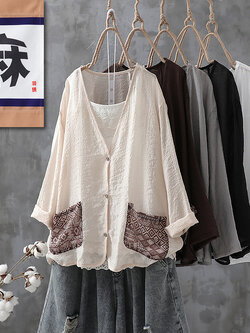 เสื้อเชิ้ตผ้าฝ้ายลินิน ขายเสื้อเชิ้ต ผ้าลินิน เสื้อเชิ้ตผ้าฝ้ายผู้หญิง