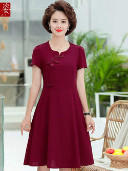 เดรสวัยผู้ใหญ่40-60ปีเดรสคุณแม่