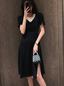 เดรสคนอ้วนวัยรุ่น เดรสวัยรุ่น Pomelo Large size