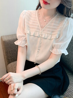 เสื้อลูกไม้ แขนสั้น