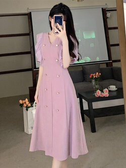 เดรสแขนสั้นมีไซส์L-4XLอก38-47นิ้ว