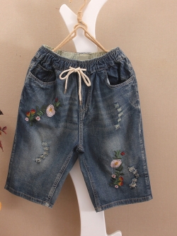 กางเกงยีนส์ลายปักด้ายสวยๆ