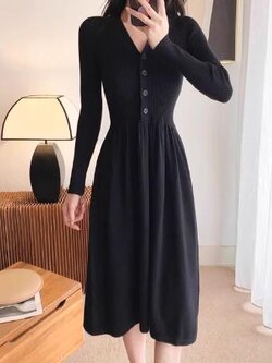 เดรสสีดำสุภาพ เรียบหรู ดูดี เหมาะกับทุกโอกาส | เดรสผู้หญิงแฟชั่นสุภาพ