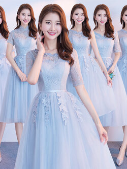 ชุดเพื่อนเจ้าสาวสีฟ้า ชุดเพื่อนเจ้าสาว ชุดไปงานแต่งงาน