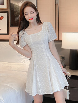 เดรสวัยรุ่น เดรสลูกไม้ชีฟอง By Meiyi women's clothing