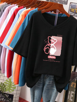 เสื้อยืดคอตตอน สกรีนลายน่ารัก มีหลากหลายสี ส่งฟรีทั่วไทย BY JIMIAO