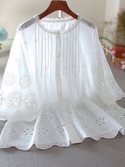 เสื้อลินิน เสื้อผ้าฝ้ายลินิน เสื้อเชิ้ตผ้าลินิน ปักลายสวยๆด้วยด้าย สไตล์VINTAGE