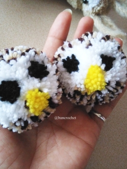 ปอมปอมตุ๊กตานกฮูก pompoms dolls หลากสี 3 นิ้ว