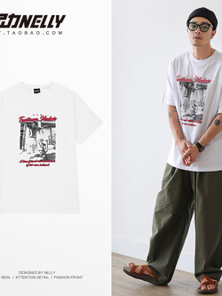 เสื้อยืดคอกลม ผู้ชาย เสื้อยืดผู้ชายเกาหลี เสื้อยืดเกาหลี แบรนด์ NELLY