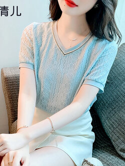 เสื้อลูกไม้ แขนสั้น