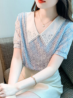 เสื้อลูกไม้ แขนสั้น