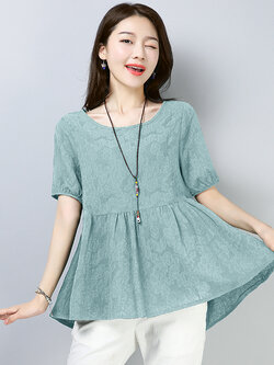 เสื้อผ้าฝ้าย เสื้อผ้าลินิน สไตล์ฤดูร้อน BY Lian Zhi Cotton and linen art สไตล์VINTAGE มีขนาดไซส์อกประมาณ 35-40 นิ้ว