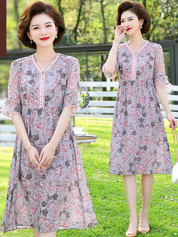 เดรสวัยผู้ใหญ่40-60ปี เดรสคุณแม่ ชุดเดรสทำงานวัยผู้ใหญ่ แบรนด์ MAMA DRESS