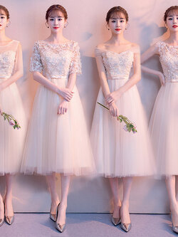 ชุดเพื่อนเจ้าสาว ชุดไปงานแต่งงาน ชุดเพื่อนเจ้าสาวสีครีม