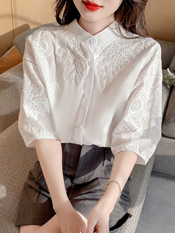 เสื้อลูกไม้ แขนสั้น