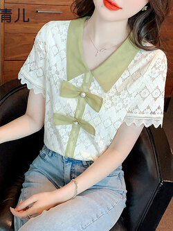 เสื้อลูกไม้ แขนสั้น