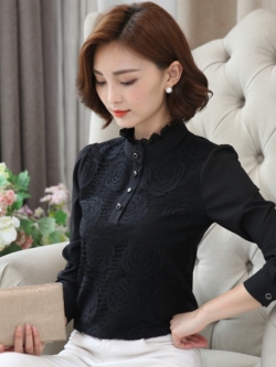 เสื้อเชิ้ตผ้าชีฟองลูกไม้