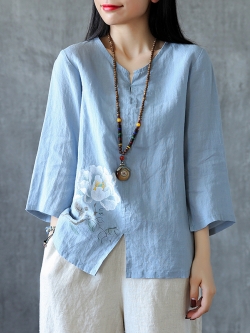 เสื้อผ้าฝ้าย ผ้าลินิน มีขนาดไซส์เดียว อกประมาณ100ซม.หรือประมาณ 40นิ้วขึ้นไป