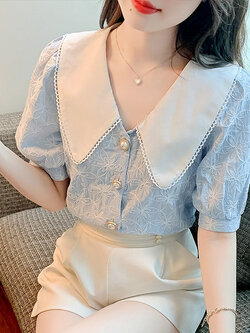 เสื้อลูกไม้ แขนสั้น