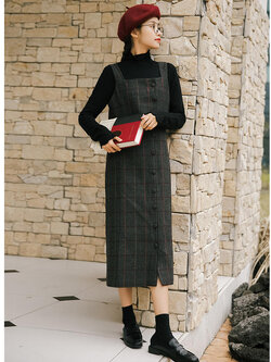 เดรสเอี๊ยมกระโปรง เอี๊ยมกระโปรงยาว