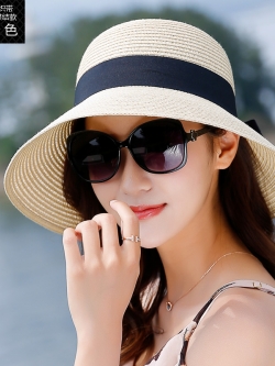 หมวกสาน หมวกสาน หมวกไปเที่ยงทะเล หมวกปานามาผู้หญิง