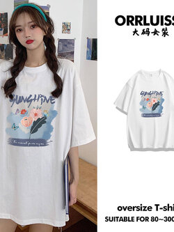 เสื้อโอเวอร์ไซส์เกาหลี เสื้อยืดพลัสไซส์ เสื้อยืดคนอ้วน เสื้อยืดโอเวอร์ไซส์ผู้หญิง