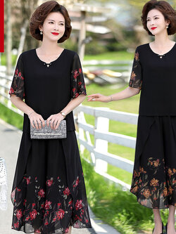 เดรสวัยผู้ใหญ่40-60ปี เดรสคุณแม่ ชุดเดรสทำงานวัยผู้ใหญ่ แบรนด์ MAMA DRESS