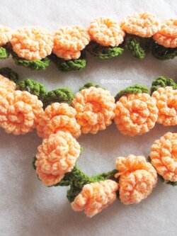 Bancrochet ดอกไม้ถัก สายประดับดอกไม้ ประดับ Crochet Flowers หลากสี 60 cm