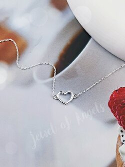 สร้อยข้อมือเงินแท้S925 รุ่น Passion สร้อยข้อมือจี้หัวใจโปร่งมินิมอล สีเงิน เงินแท้ทั้งชิ้น silver925