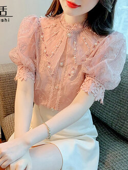 เสื้อลูกไม้ แขนสั้น