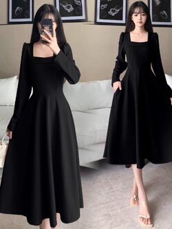 เดรสสีดำสุภาพ เรียบหรู ดูดี เหมาะกับทุกโอกาส | เดรสผู้หญิงแฟชั่นสุภาพ